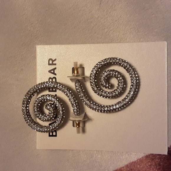 HP! Baublebar Sparkly Pave Swirl Pierced Stud Earrings NWT - Picture 2 of 2